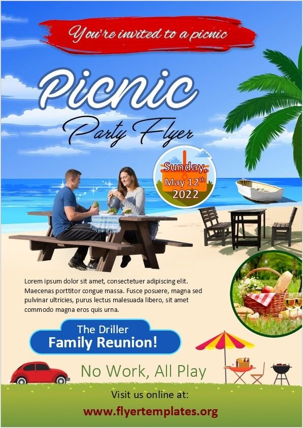 Picnic Party Flyer Template 01