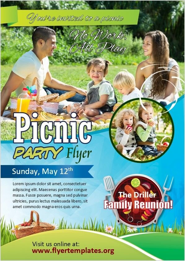 Picnic Party Flyer Template 02