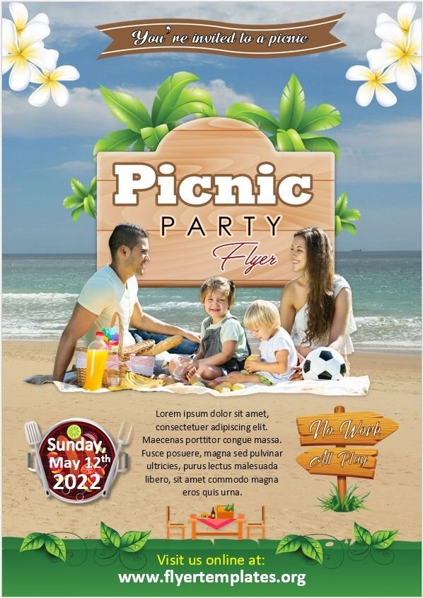 Picnic Party Flyer Template 04