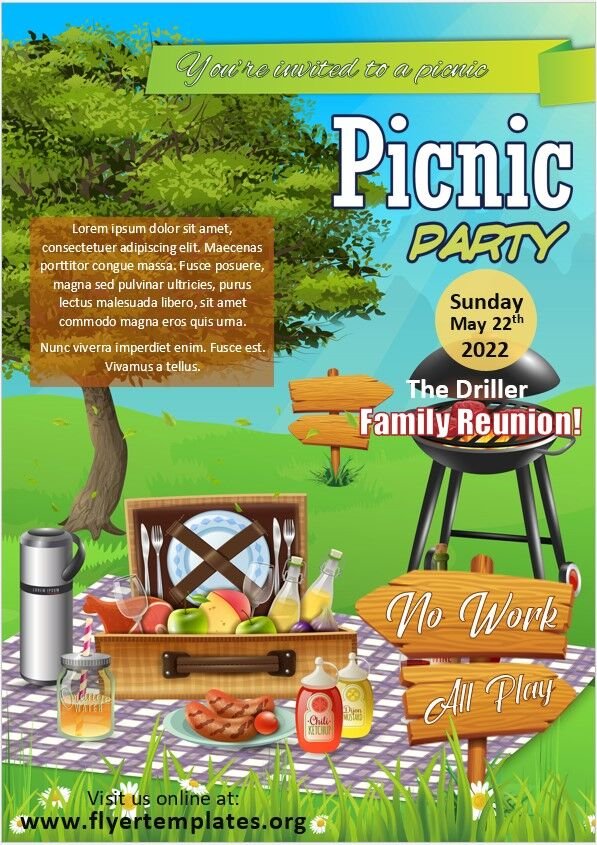 Picnic Party Flyer Template 07